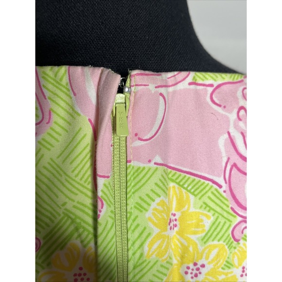 Lilly Pulitzer Women's Party Animals Lattice Waist Sheath Dress White Label Sz 6 - Picture 4 of 6